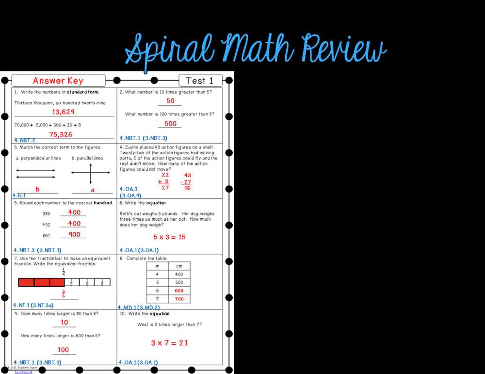 Math minutes 7th grade answer key