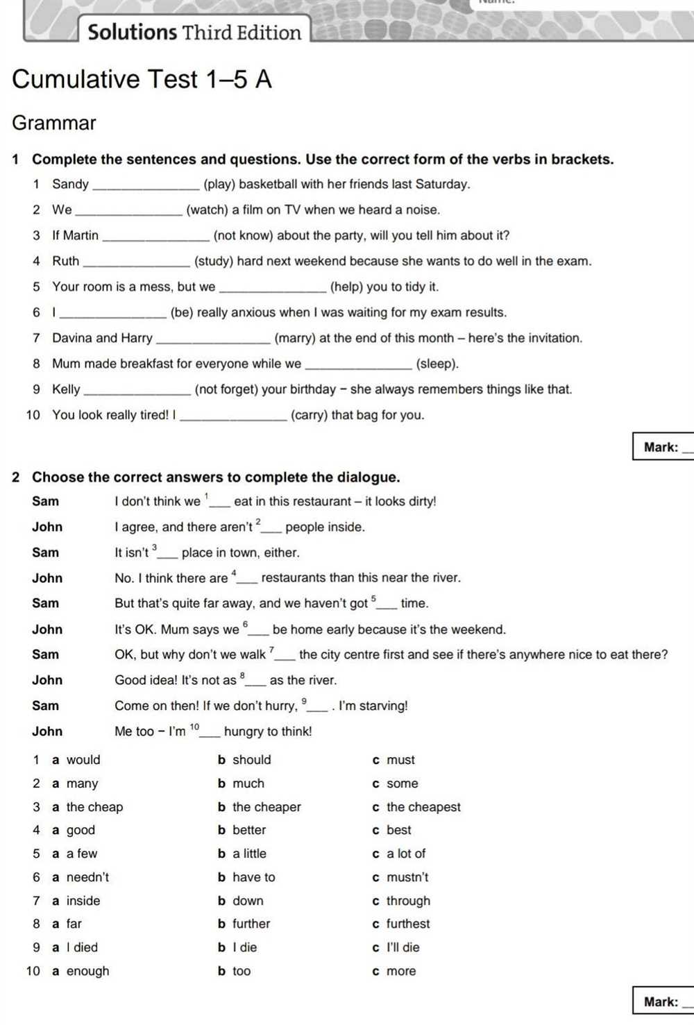 Tips for answering multiple choice questions