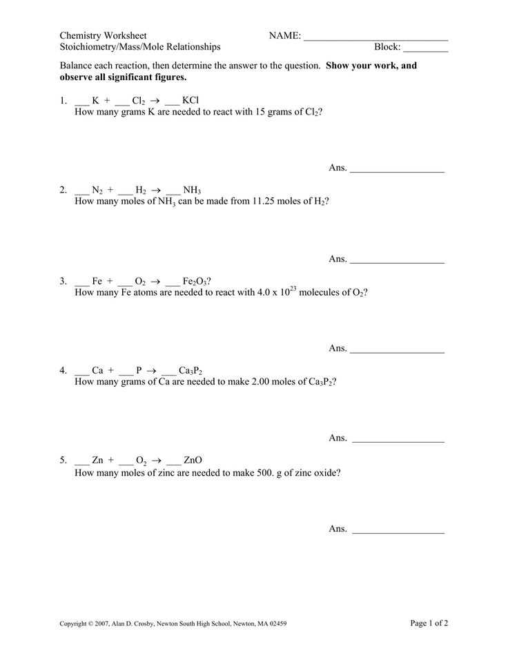 Mole Conversion Formulas