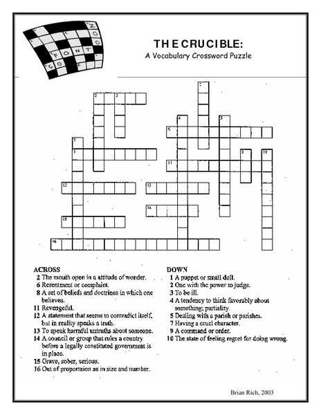 Atomic Theory Crossword Puzzle Answer Key