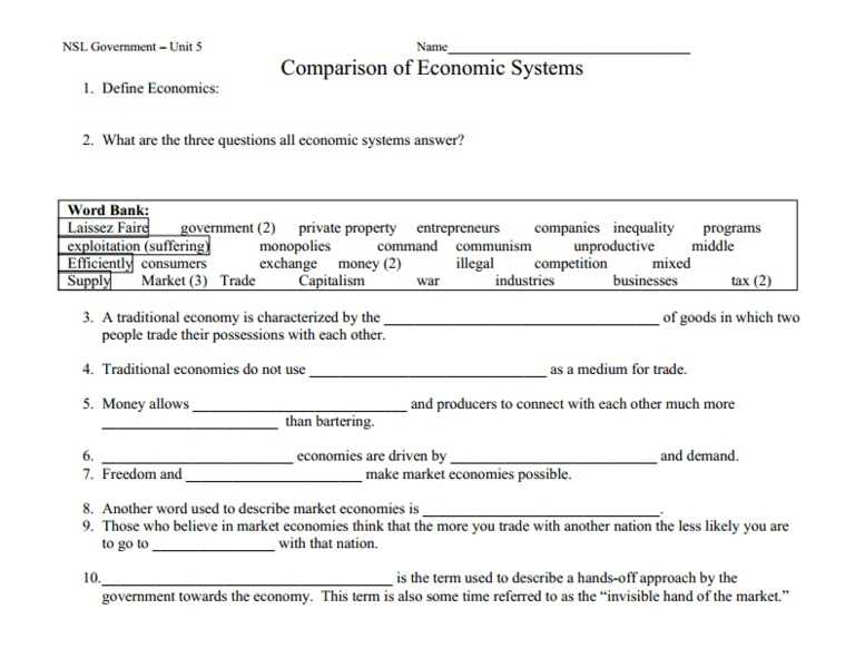 Economic Decision Making Worksheet Answers