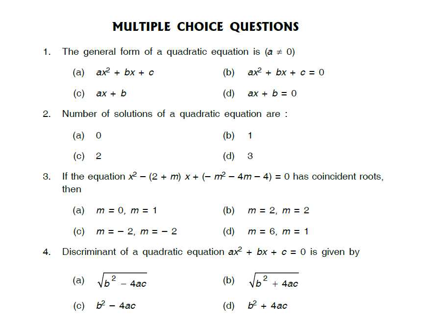 Understanding the Standard Form of a Quadratic Equation