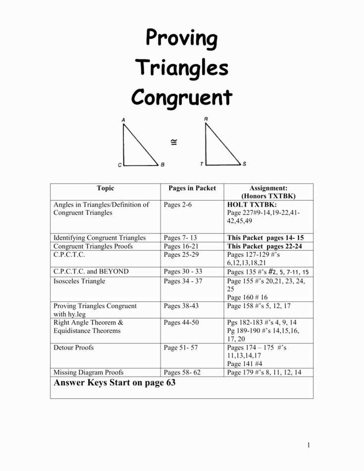 Properties of Congruent Triangles