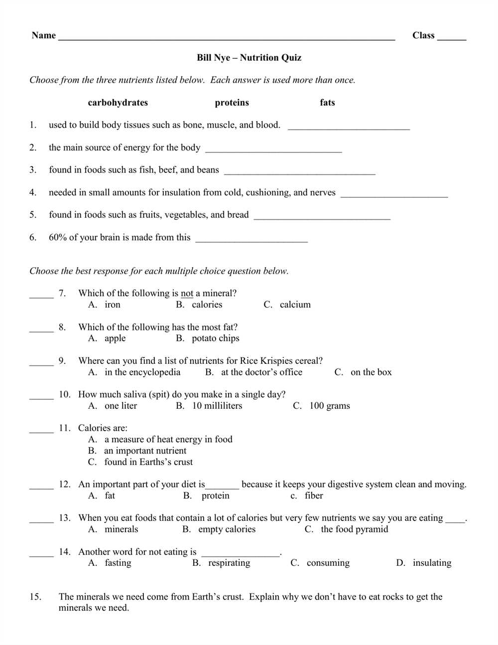 Section 6: Nutritional Disorders and Deficiencies