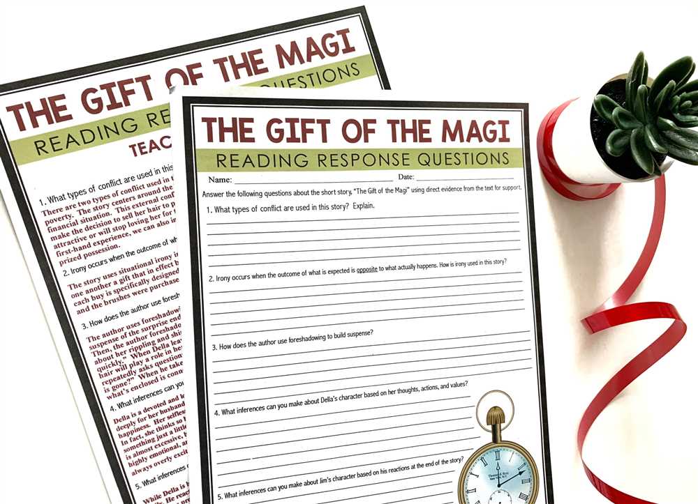 The gift of the magi vocabulary worksheet answer key