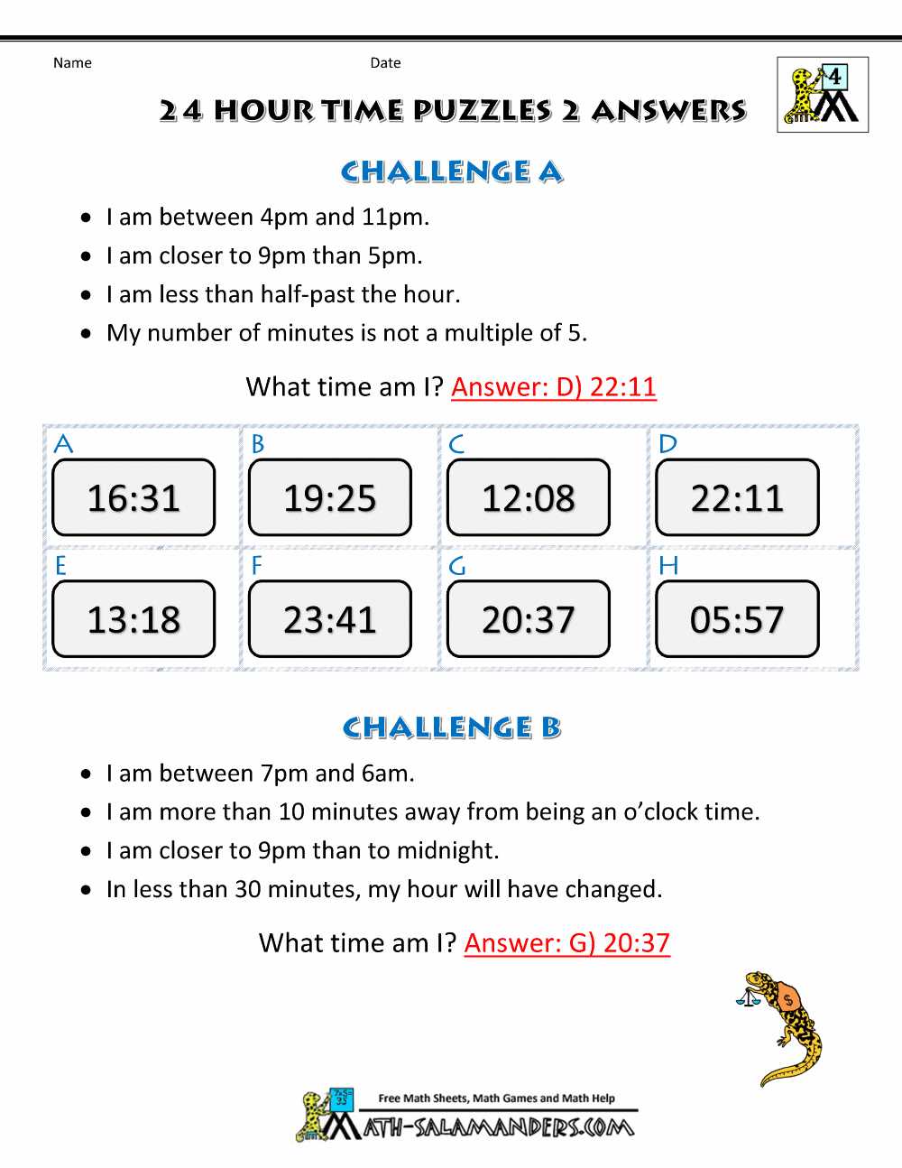 Algebra 1 Puzzle Time Sample Questions