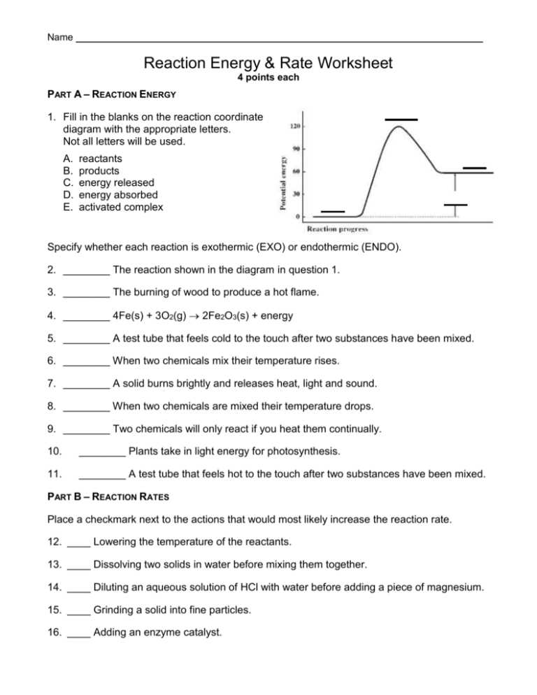 Reaction Energy Gizmo Assessment Answers