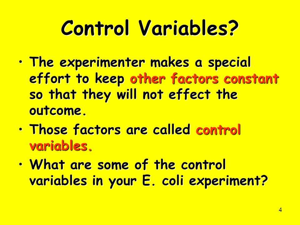The Importance of Controls and Variables