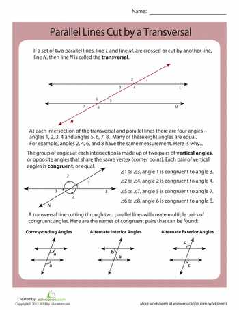 Lesson 11 1 parallel lines cut by a transversal answer key