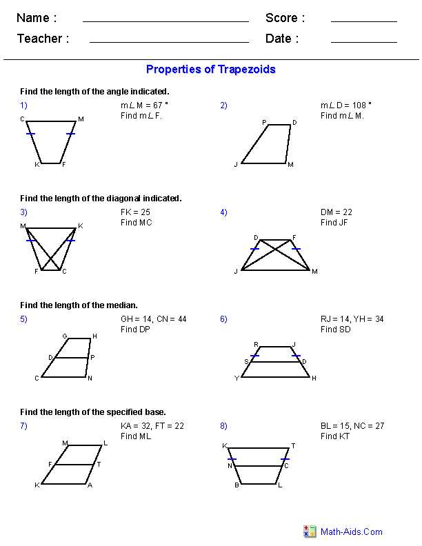 Properties of rectangles worksheet answers