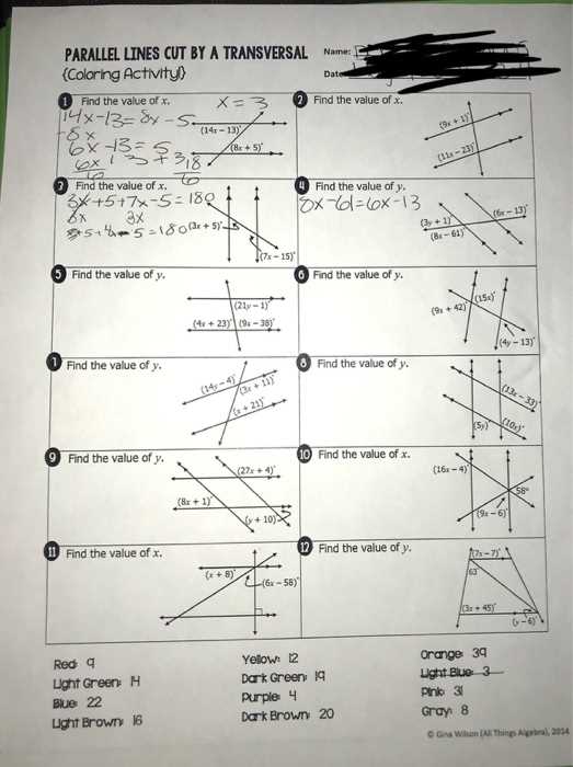 Lesson 11 1 Parallel Lines Cut by a Transversal Answer Key