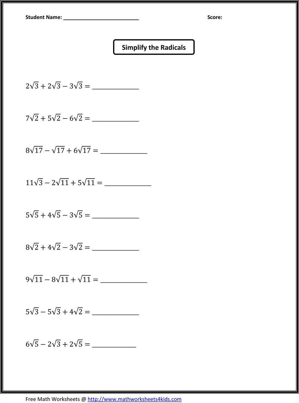 Clue factoring worksheet answer key