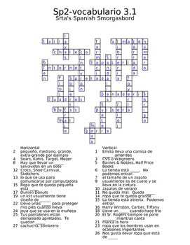 Realidades 2 1b 8 crossword answers