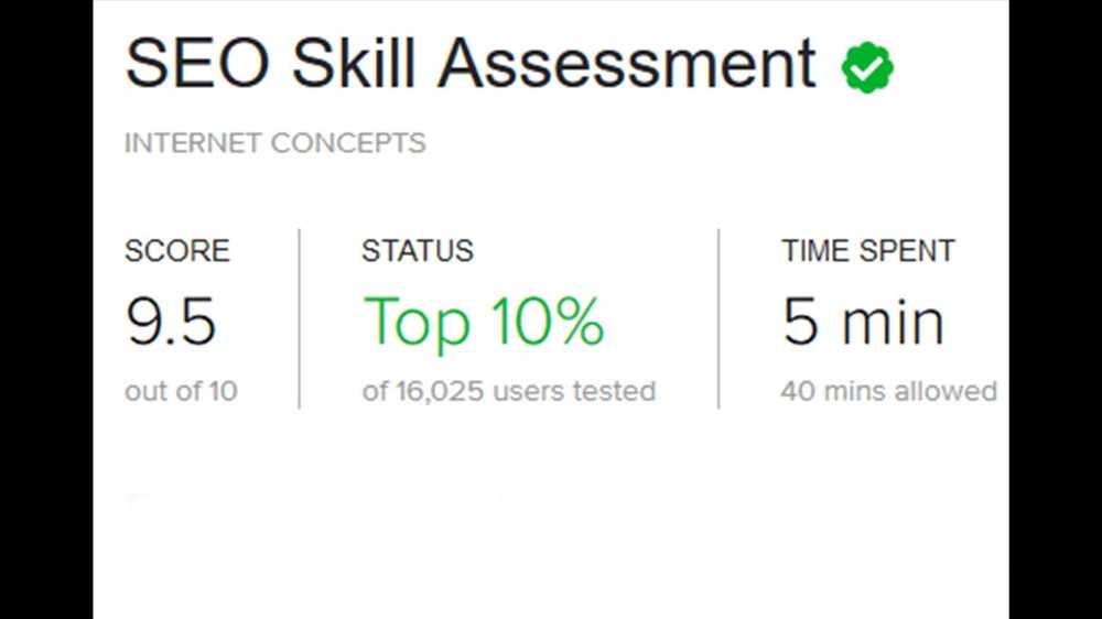 Seo skill assessment test