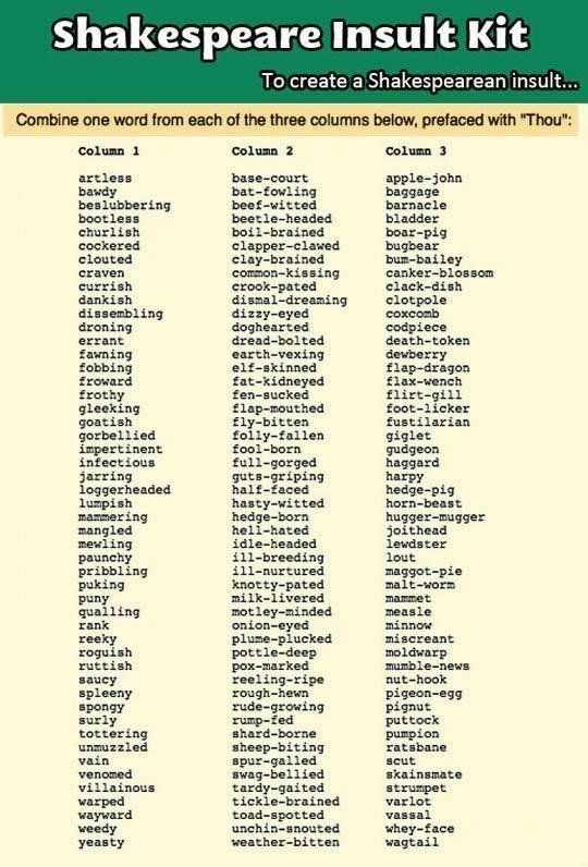 How does the Shakespeare Insult Kit work?