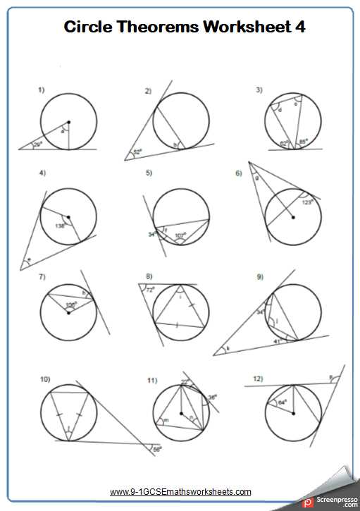 Tangents to circles worksheet pdf answers