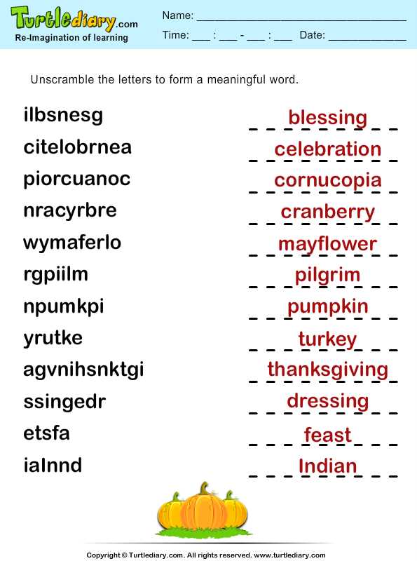 Understanding Thanksgiving Analogies Answer Key