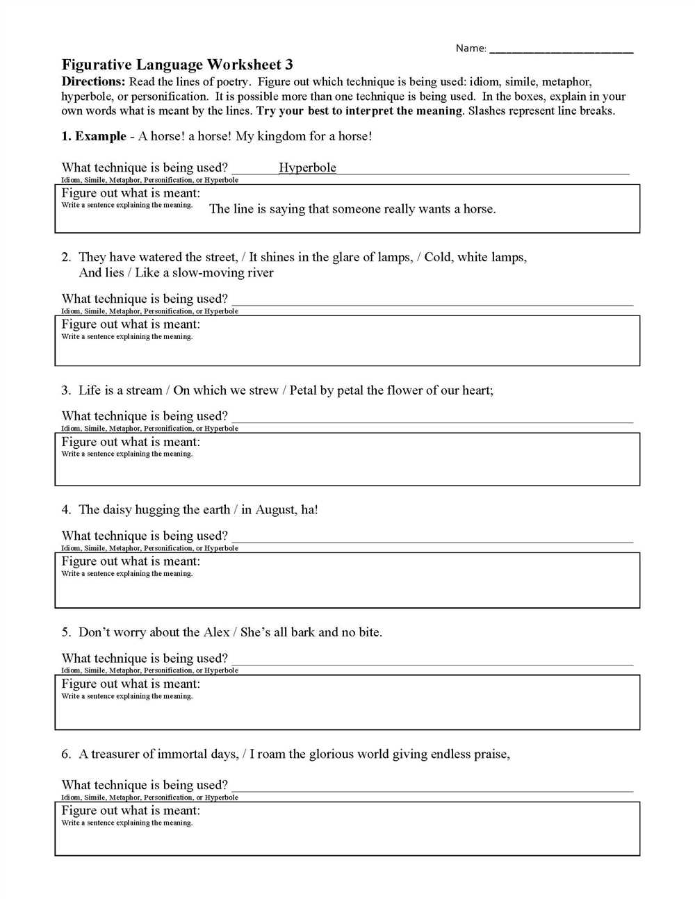 Thanksgiving figurative language worksheet answer key