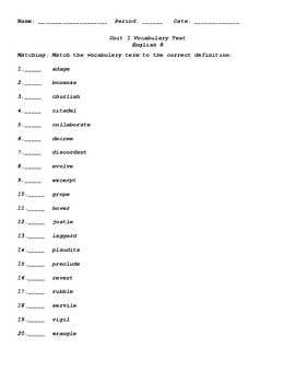 Understanding Vocabulary Workshop Unit 1