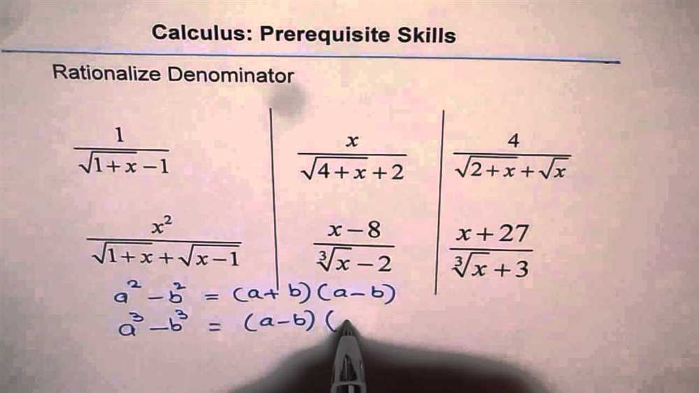 Rationalizing the denominator worksheet answers