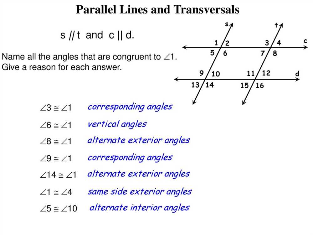 Lesson 4 2 transversals and parallel lines answer key