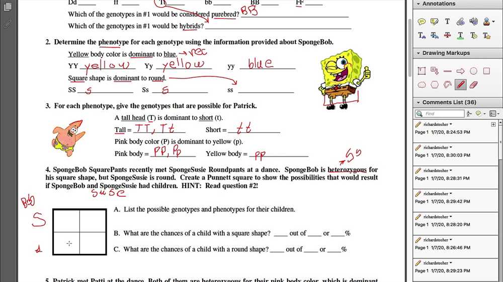 Bikini bottom dihybrid crosses answers key