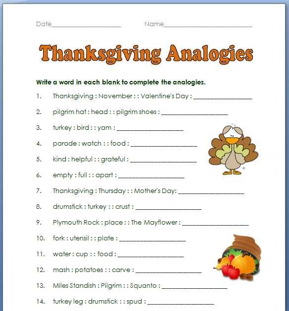 Analogy 3: Gravy : Mashed potatoes :: Cranberry sauce : Turkey