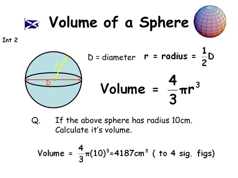 Volume sphere answer key