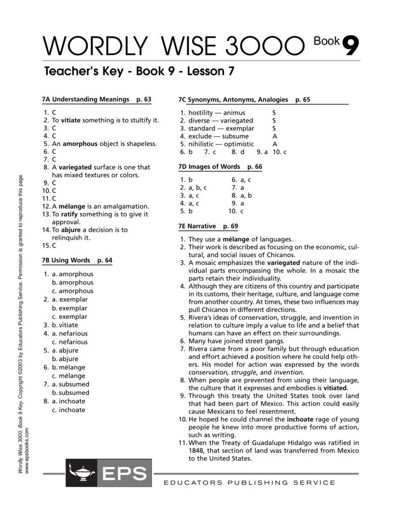 wordly wise book 7 lesson 8 answer key pdf